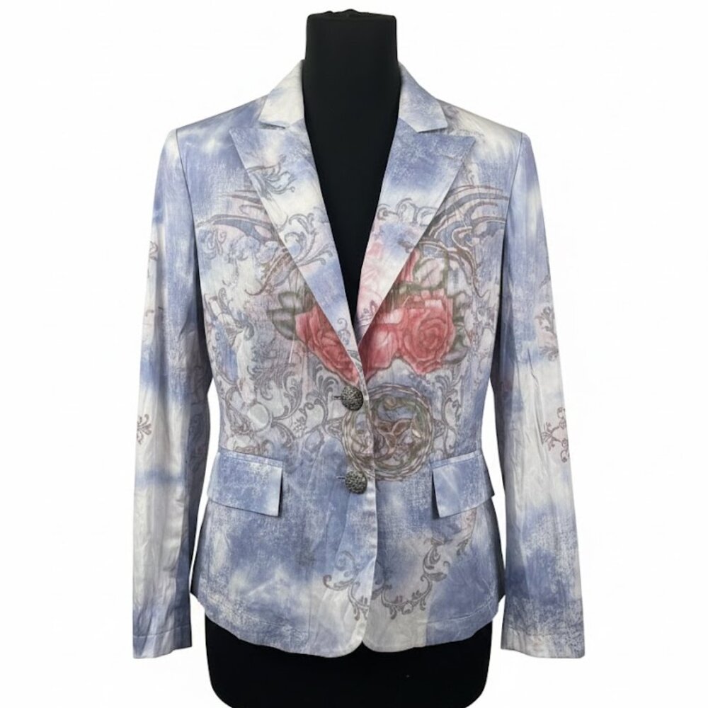 Vintage Alberto Makali  Floral Rose Filigree Blazer M  Whimsigoth Fairycore